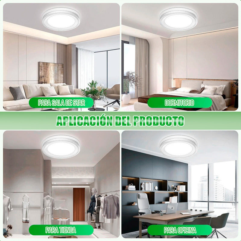 Lamparas Dormitorio Techo Foco Led 24w Pack2 Focos Led Techo Blanco