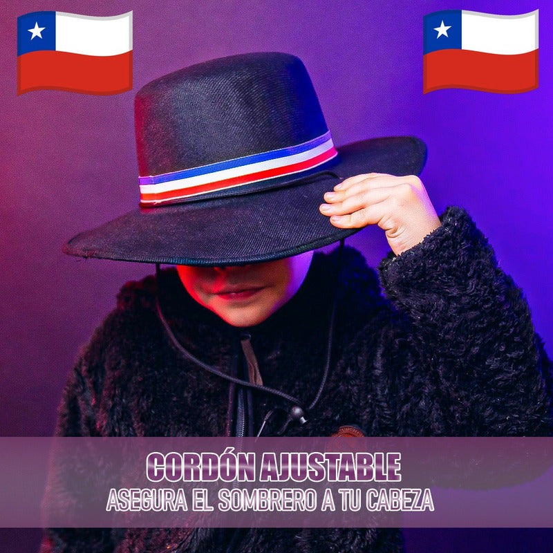 Sombrero Huaso Chile Sombrero Fiestas Patrias Chile Sombrero Negro Única