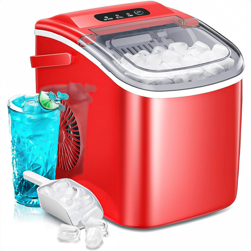 Maquina De Hielo Máquina Portátil Para Hacer Hielo Hieleras Rojo