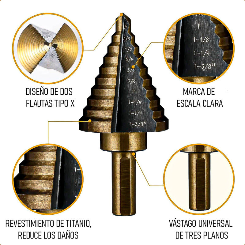 Brocas Escalonadas Juego De 5 Brocas Brocas Conicas Brocas