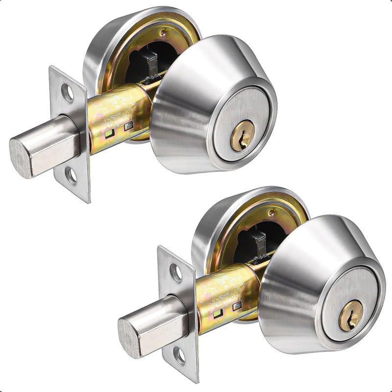 Pack 2 Cerraduras Para Puertas Chapa Cerrojo De Seguridad Gris