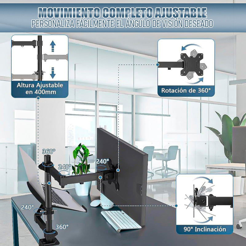 Soporte Para Monitor Y Laptop Soporte Para Monitor Portátil Negro