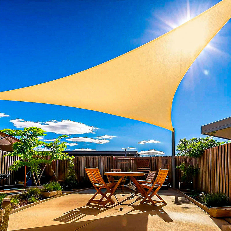 Toldo Triangular 3x3x3 Toldo Vela Impermeable Toldo Terraza Beige