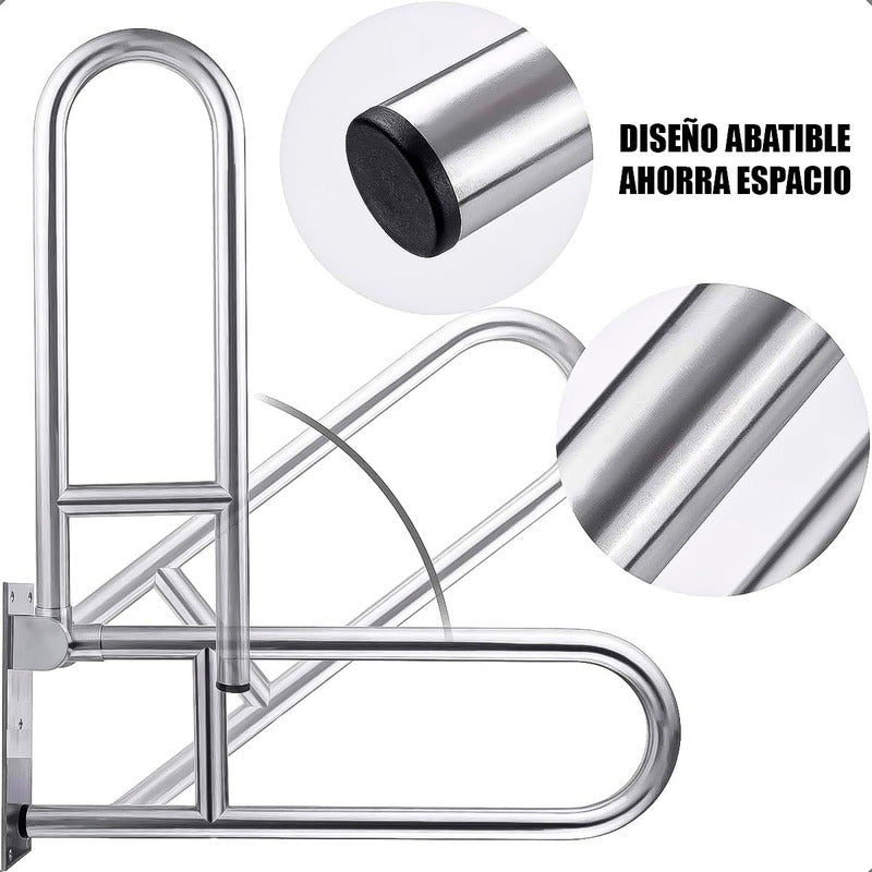 Barra De Seguridad Para Discapacitados Barra De Apoyo Agarre Metal/gris