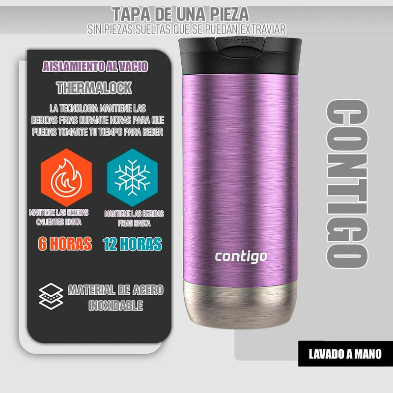 Vasos Contigo Mug Contigo Vaso Termico Contigo Mug 473 Ml Vaso Termico Contigo Acero Inoxidable 473ml Vasos Termicos Cafe Sistema Antigoteo Mug Contigo Antiderrame Plastico Color Violeta Okshop
