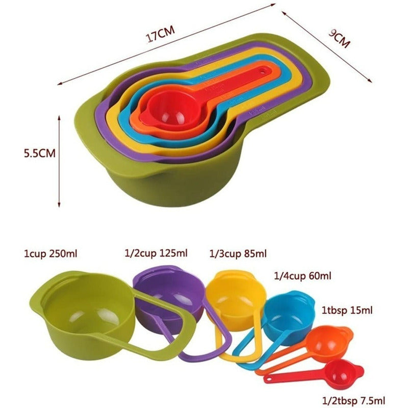 Set Cuchara Medidora Gramos Cuchara Y Taza Medidora 6 Pza Surtidos