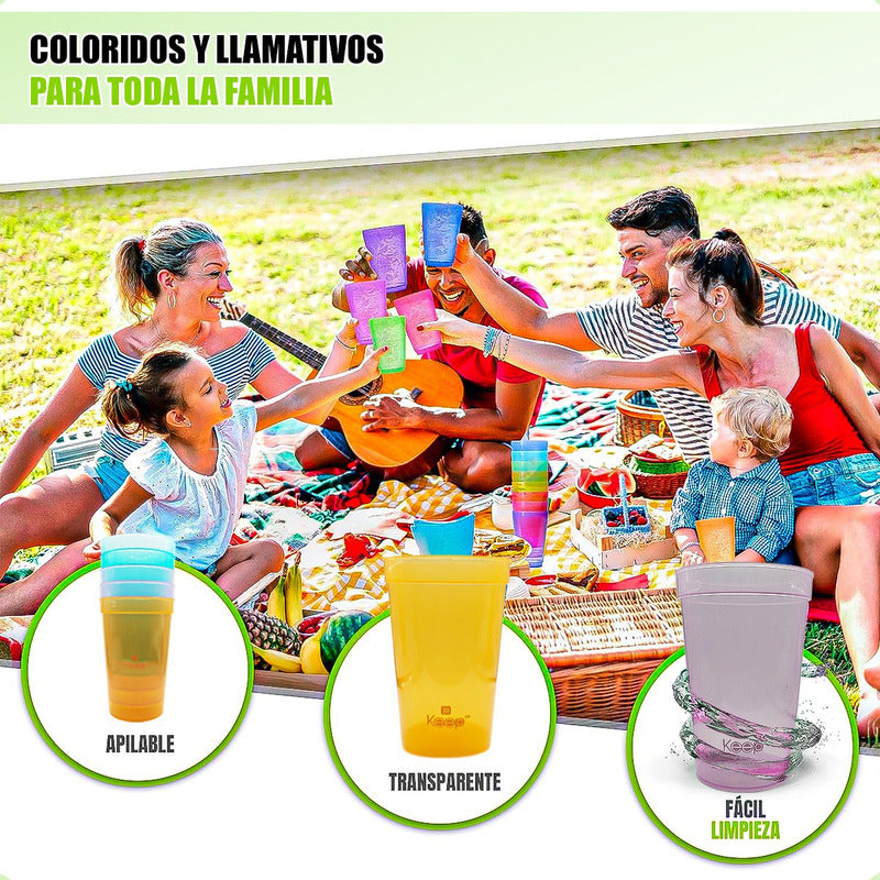 Vasos Acrilicos Vasos Plasticos 500 Ml Set 6 Vasos Plasticos Multicolor