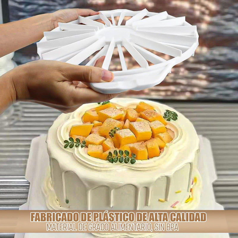 Cortador Torta Porcionador Pastel Reposteria 14/16 Porciones Blanco
