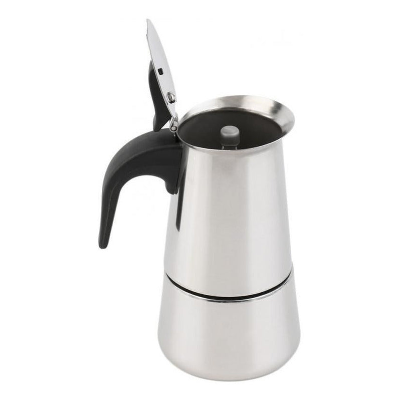 Cafetera Italiana Acero Inoxidable Capacidad 4 Tazas Express Plateado