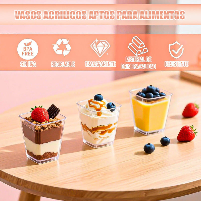 Vasos De Postre Vaso Acrílico Pack 10 Vasos Acrilicos Vasos Acrílico