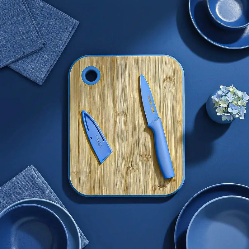 Tabla Para Picar Tablas Picar+cuchillo Tabla Bambu Keep 26cm Okshop Tablas Picar Tablas De Picar Tabla Y Cuhillo Keep... Azul Madera Bamboo