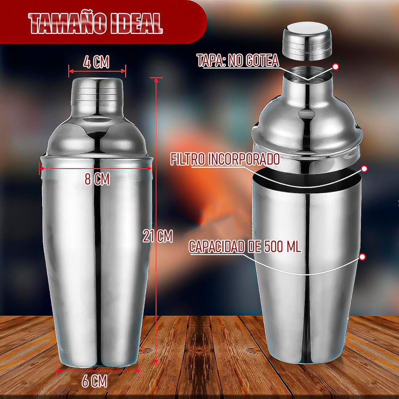 Coctelera Profesional Vaso Coctelero Acero Inoxidable 500ml Acero Inoxidable