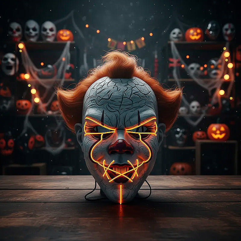 Mascara De Pennywise Con Luces Mascara De Payaso Halloween Violeta Pennywise