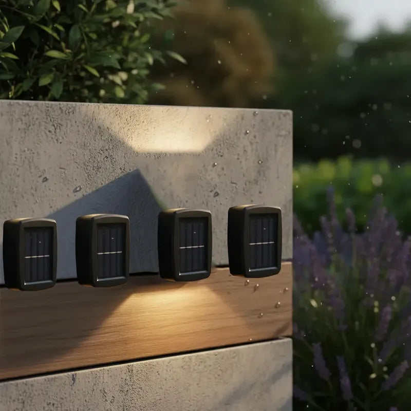 Pack 4 Aplique Pared Aplique Solar Muro Farol De Pared Solar Negro