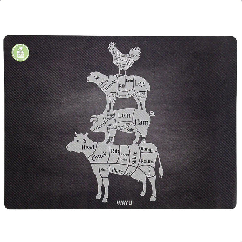 Individual Para Mesa Wayu Individuales Rectangulares Plato Gris Oscuro