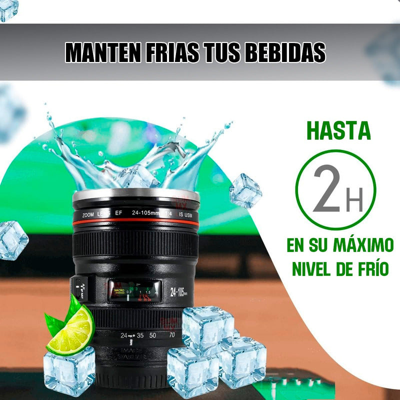 Tazon Taza Mug Vaso Lente Camara Termico Coffe Vaso Camara