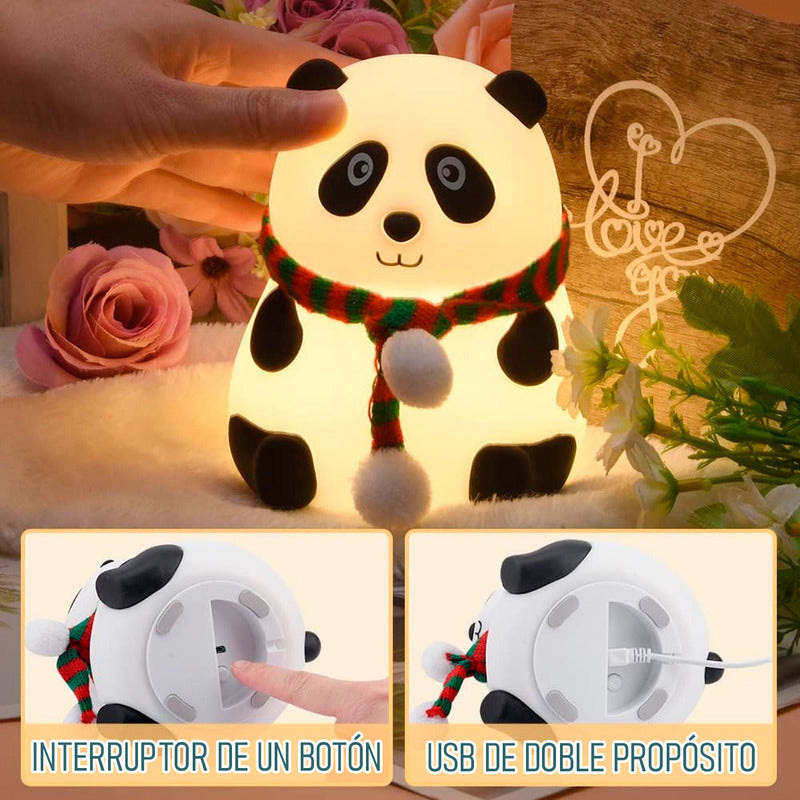 Lampara De Mesa Lampara Mesa Panda Lampara De Silicona Panda