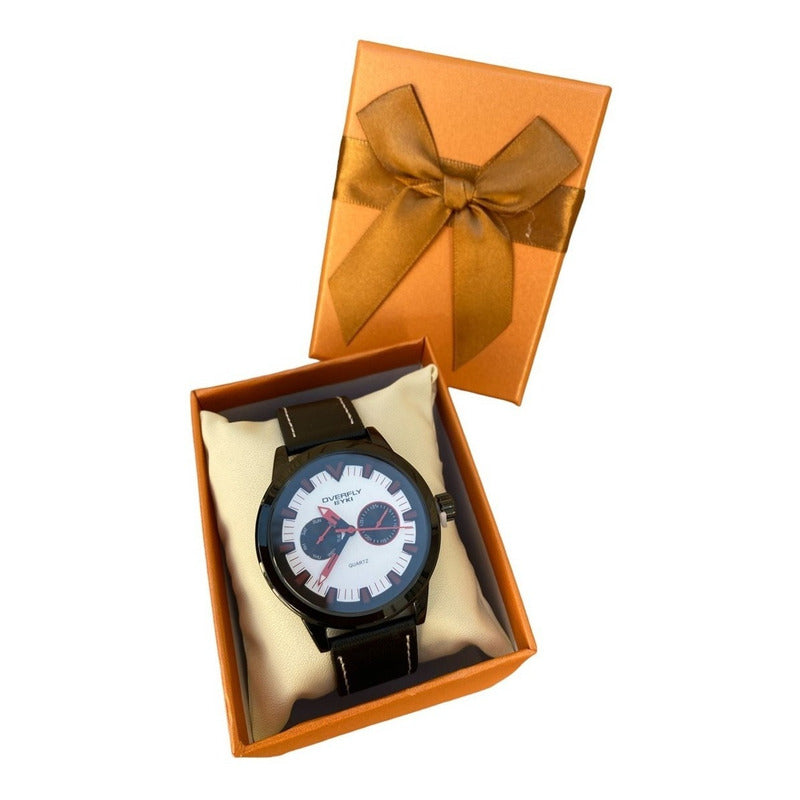 Reloj Casual De Hombre Relojes Hombre Overfly B0102 Negro Blanco