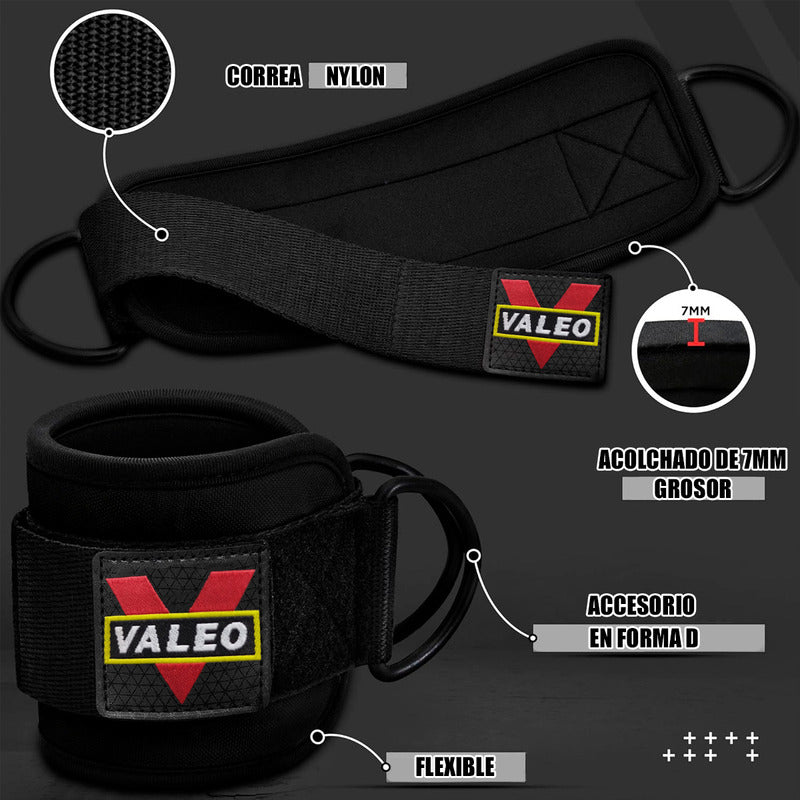 Pack X2 Tobillera Polea Tobillera Gimnasio Tobillera Gluteo Negro