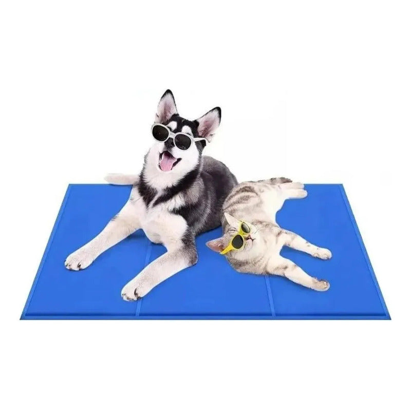 Manta Refrescante Manta Refrescante Para Perros 65x50 Md Cama Perro Impermeable Fria Okshop Cama Perro Mediano Manta Refrigerante Perro Cama Portable Perro Lavable Huella Azul