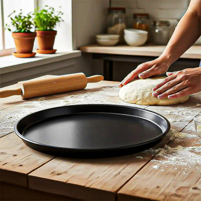 Pack 2 Molde Pizza Molde Aluminio Molde De Pizza 29cm Moldes Negro