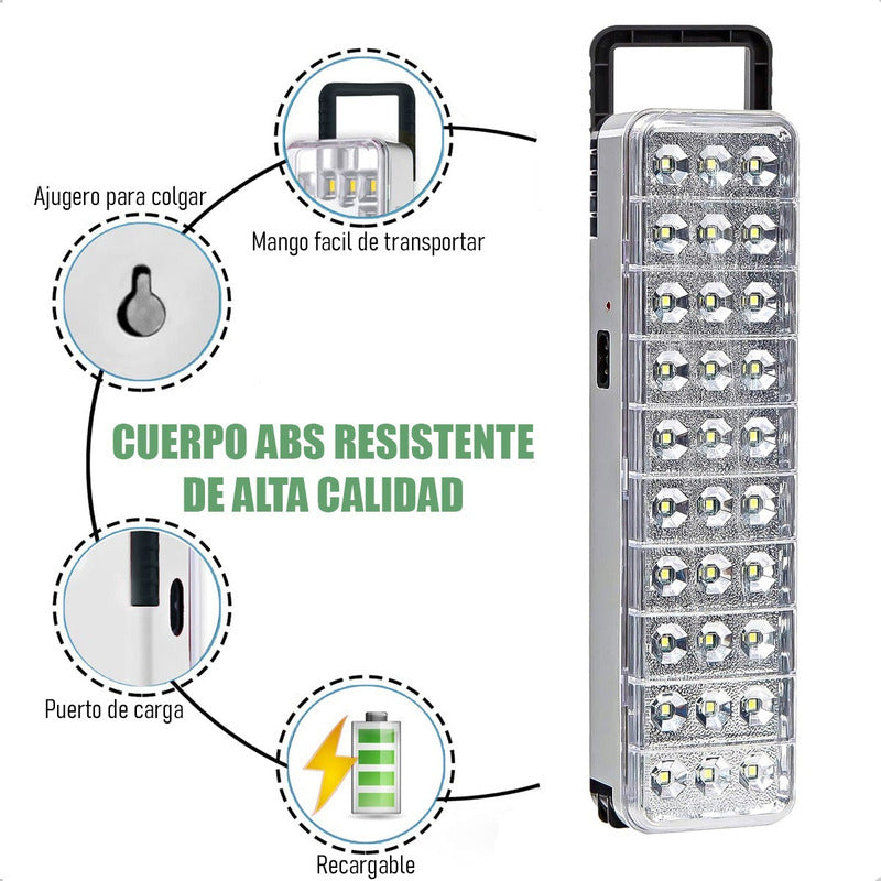 Pack 2 Luces De Emergencia Led Foco Led Emergencia 30 Led Blanco