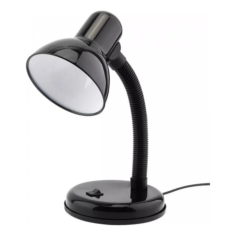Lampara Escritorio Flexible Lamparas Metalicas Velador Lampara Lectura Lamparas De Escritorio Incandescente Cuello Flexible Metal Lampara Estudio Led Mesa Halogena E27 Negro Okshop