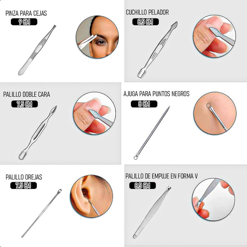 Kit De Manicura Y Pedicura Pack 2 Juegos 12 Pcs Manicura