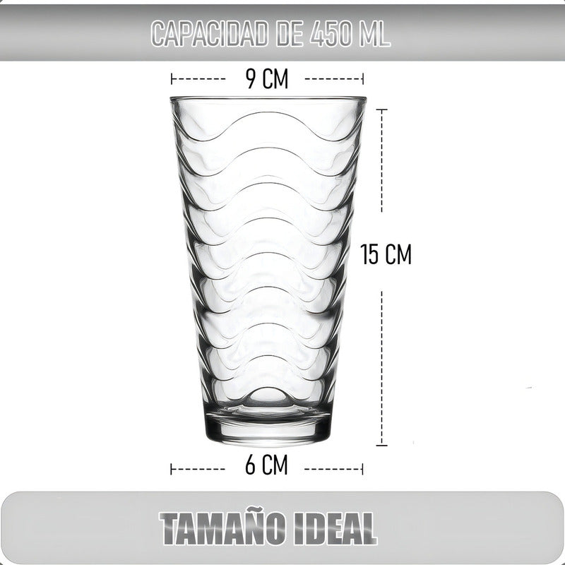 Set 6 Vasos De Vidrio Vasos Postres Set Vasos Vidrio 450ml