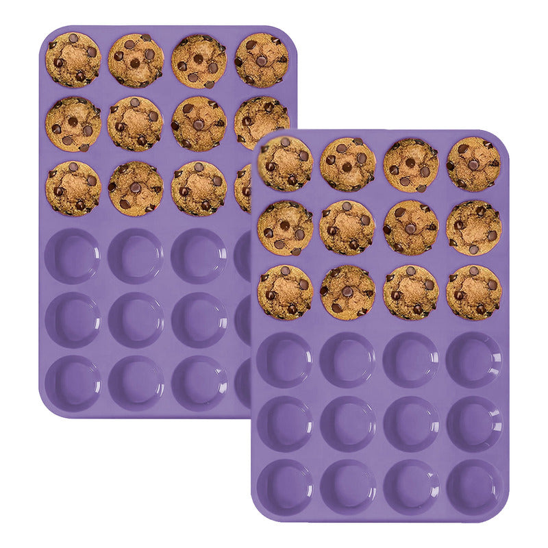 Pack 2 Molde Silicon Reposteria Moldes Cupcakes 24 Cup Horno