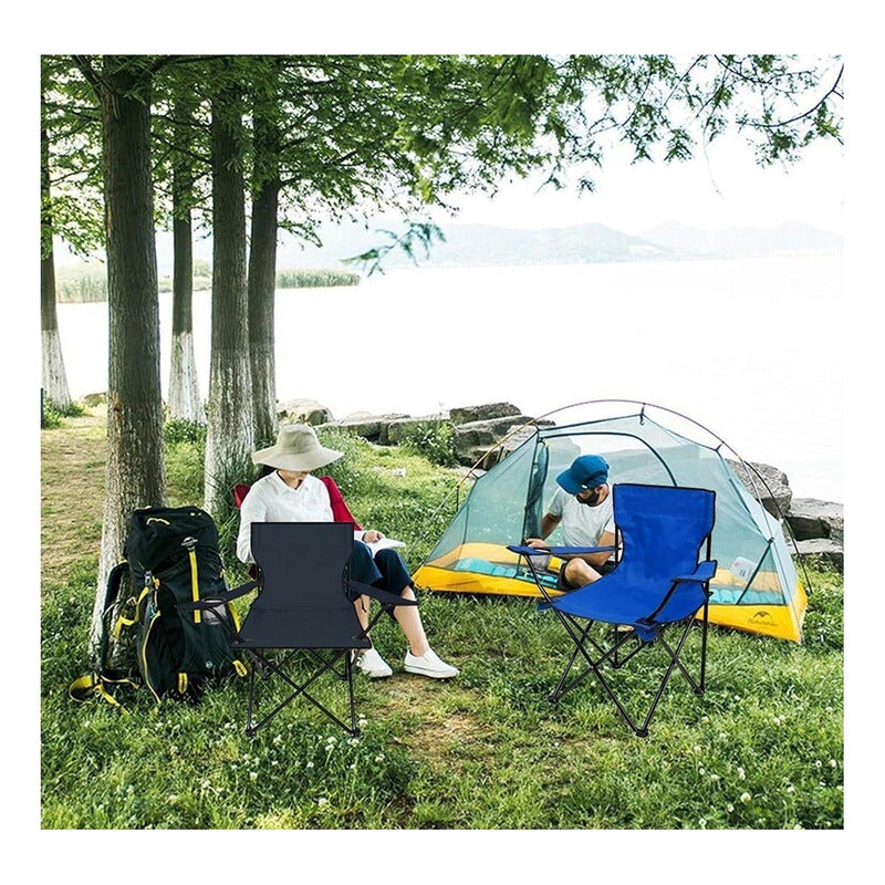 Silla Plegable Silla De Playa Camping Porta Vaso Portatil