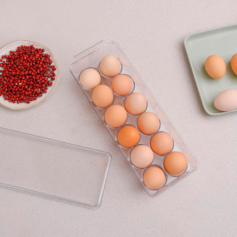 Pack 2 Organizador De Huevos Dispensador 12 Huevos Keep Transparente