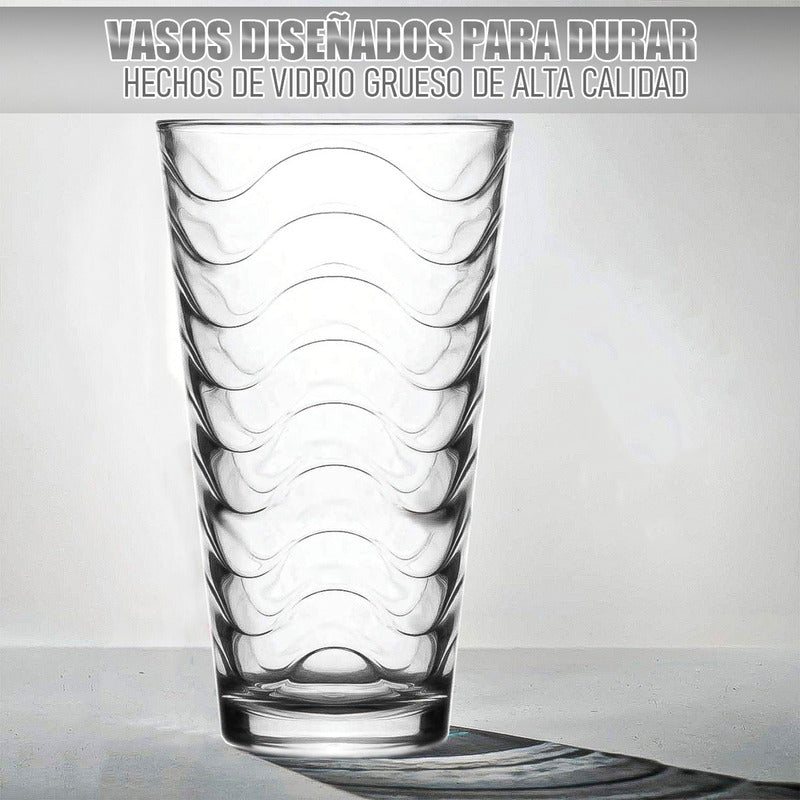 Set 6 Vasos De Vidrio Vasos Postres Set Vasos Vidrio 450ml