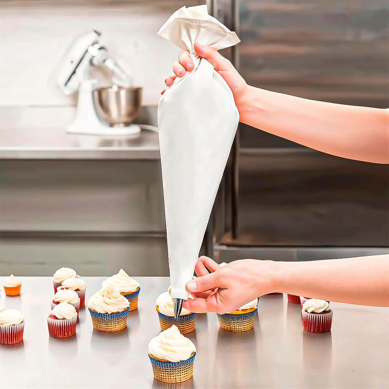 Manga Reposteria Profesional Pack4 Manga Pastelera Tela 55cm Blanco