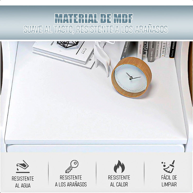 Veladores De Madera Velador Dormitorio Velador Angosto Velad Mate Blanco