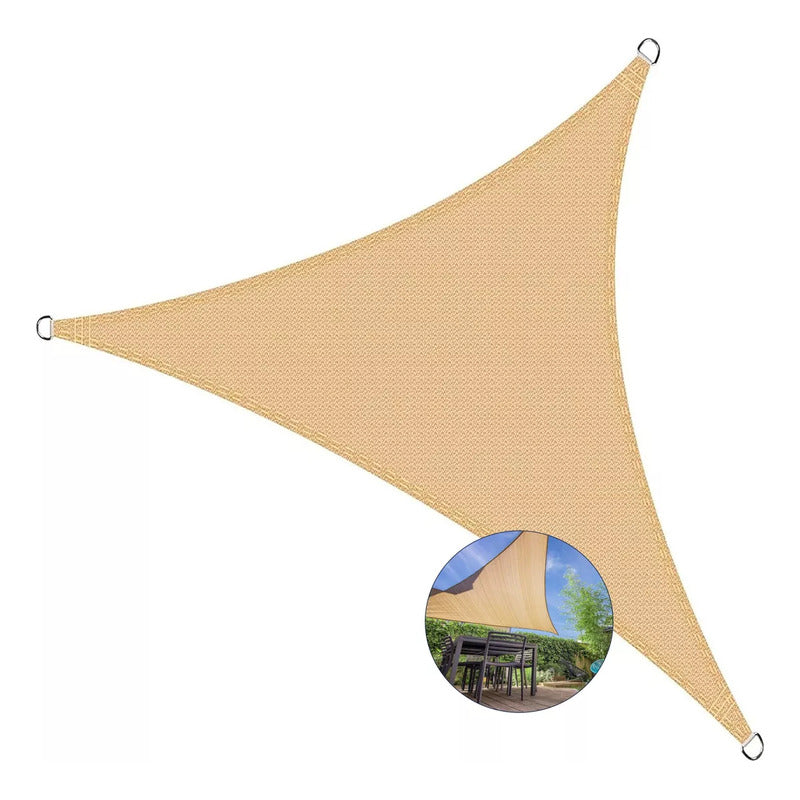 Toldo Vela Triangular 3mx3mx3m Toldo Sombreadora Lona Imperm Beige