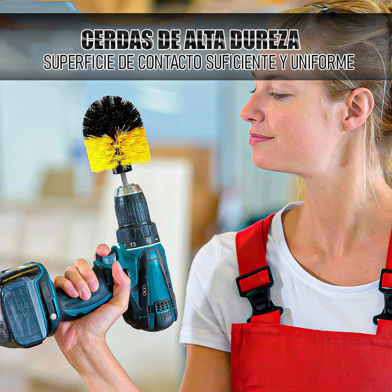 Cepillos De Taladro Multiusos Set 4 Cepillos De Limpieza Amarillo