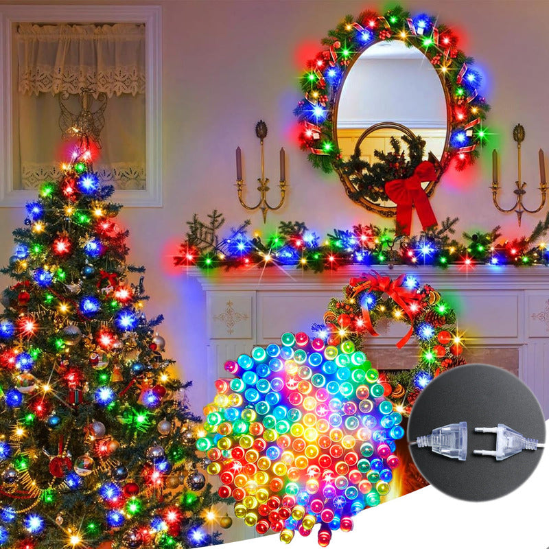 Luces Navidad Guirnalda 100 Led Cadena Luces Led Navidad 10m Multicolor