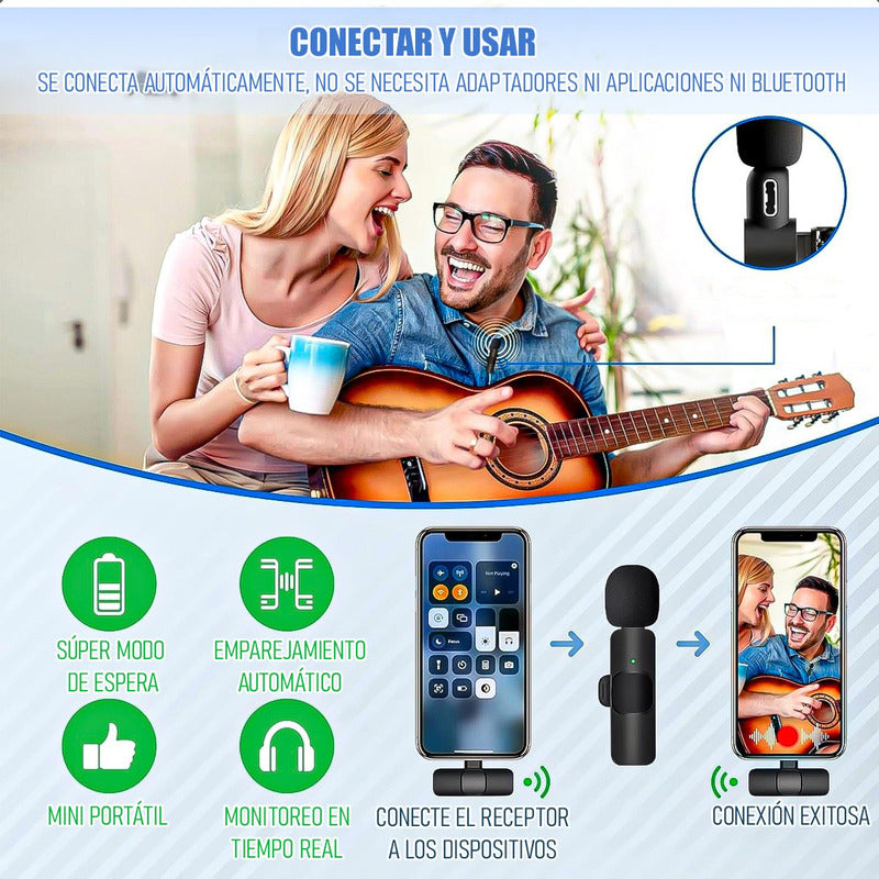 Microfono Inalambrico Microfono Celular Microfonos Lavalier Android Tipo C