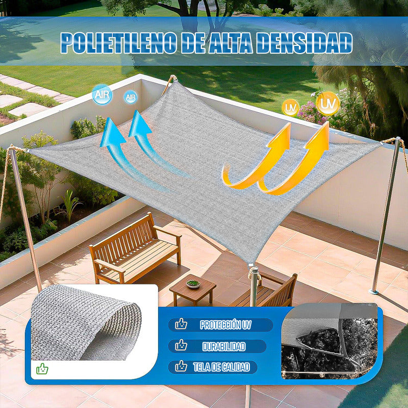 Toldo Vela Toldo Rectangular Toldo Sombreadoras 2.5x3.5mtrs Crema