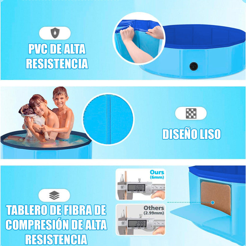 Piscina Para Perros Piscina Plegable Mascotas Perro 80x20cm