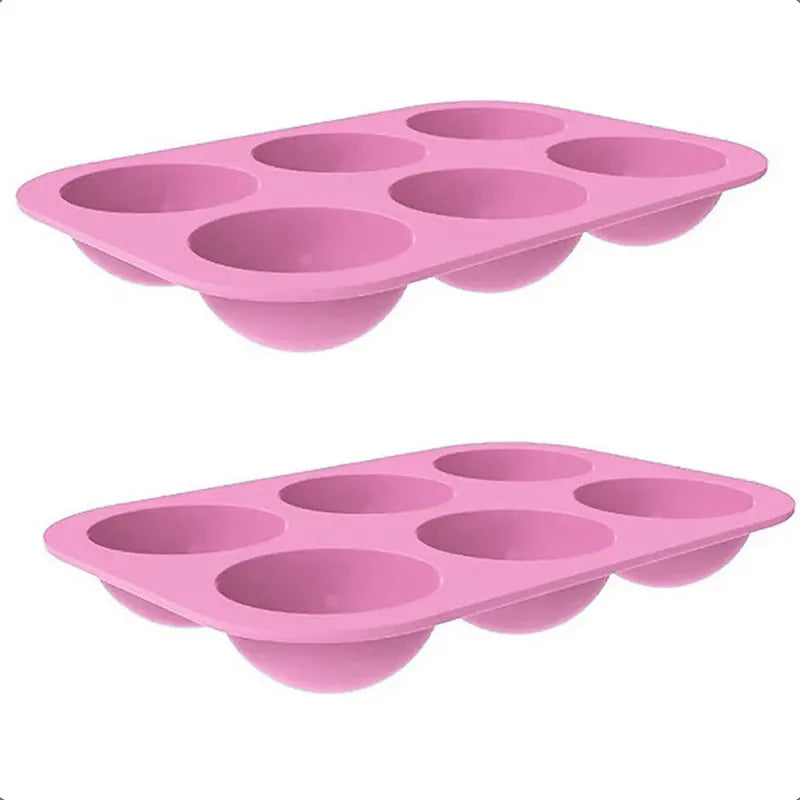 Pack 2 Molde Silicona 6 Semiesfera Molde Reposteria Moldes Rosa