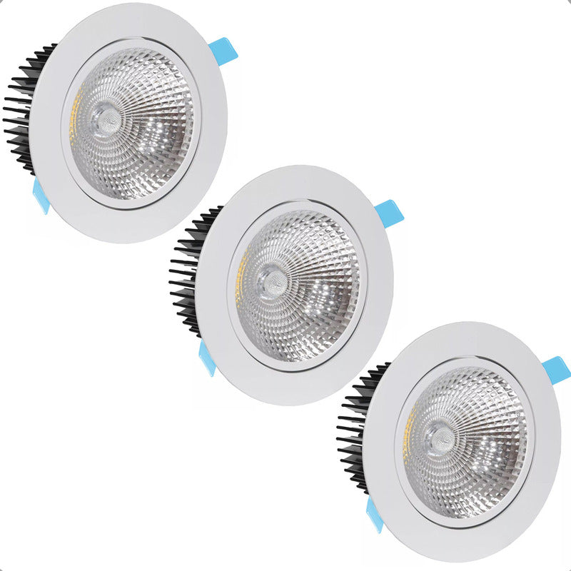 Pack X3 Focos Led Embutidos Luz Fria Luces Led Foco Led 16w Frio