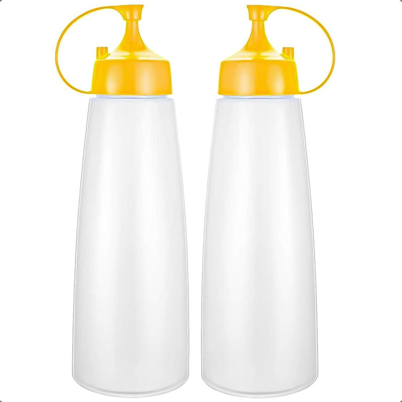 Botella De Salsa Envase Para Ketchup Pack 2 Envases Salseros Amarillo