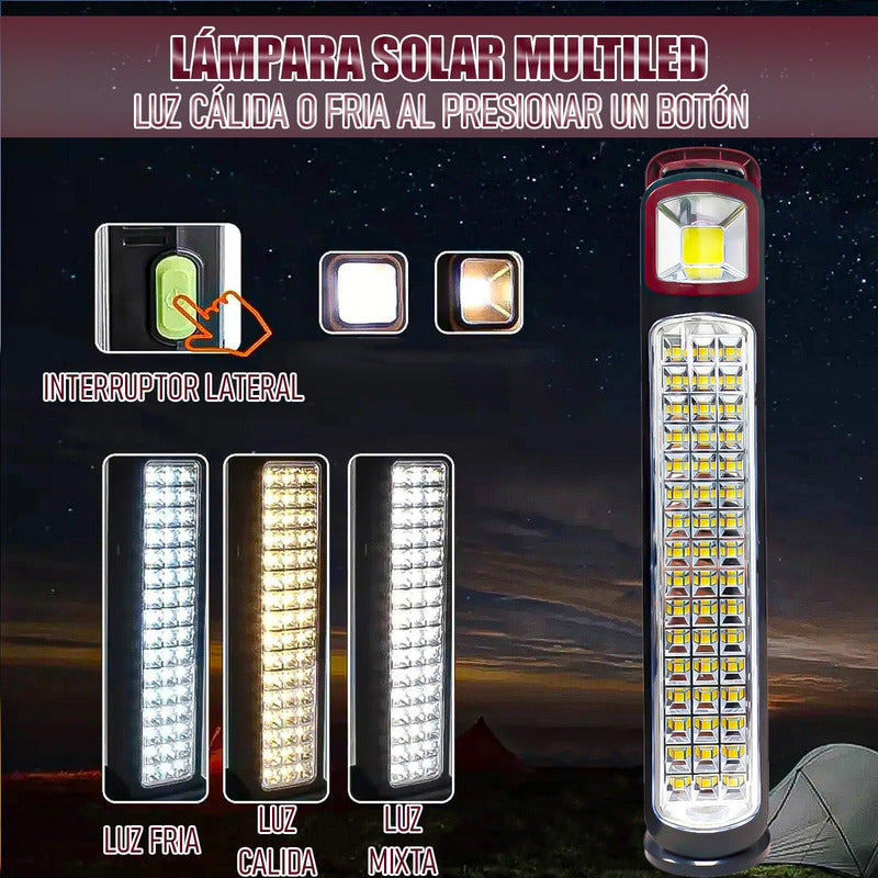 Luces De Emergencia Led Luz De Emergencia Solar Lamparas Led Negro
