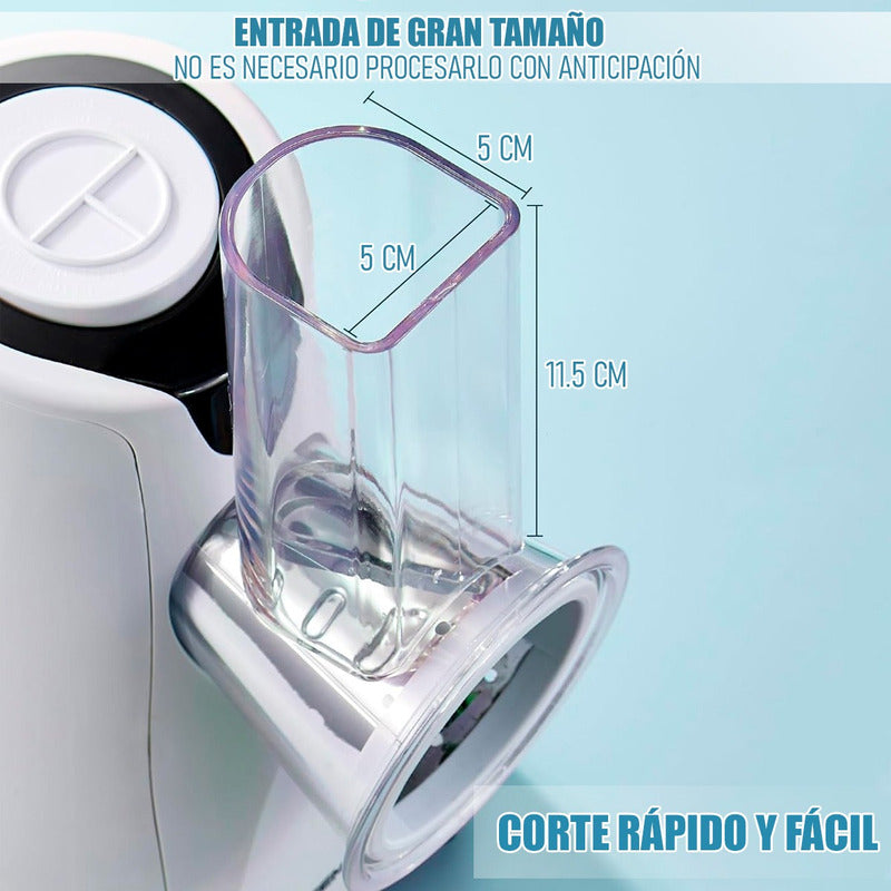 Cortadora De Vegetales Electrica Rebanador Verduras Rallador Blanco