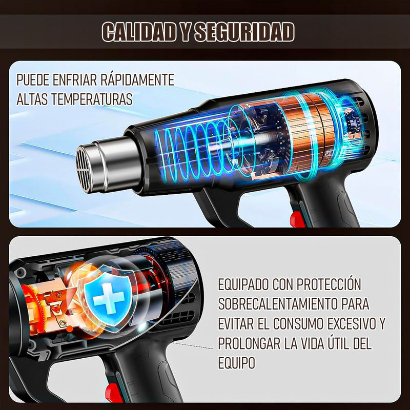 Pistola De Aire Caliente Pistola De Calor Electrica 2000w Negro