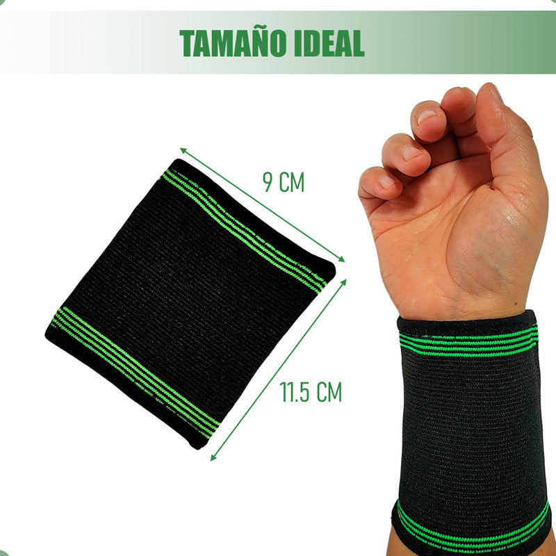 Pack X2 Muñequera Compresion Soporte Muñequera Para Deporte Negro Unica