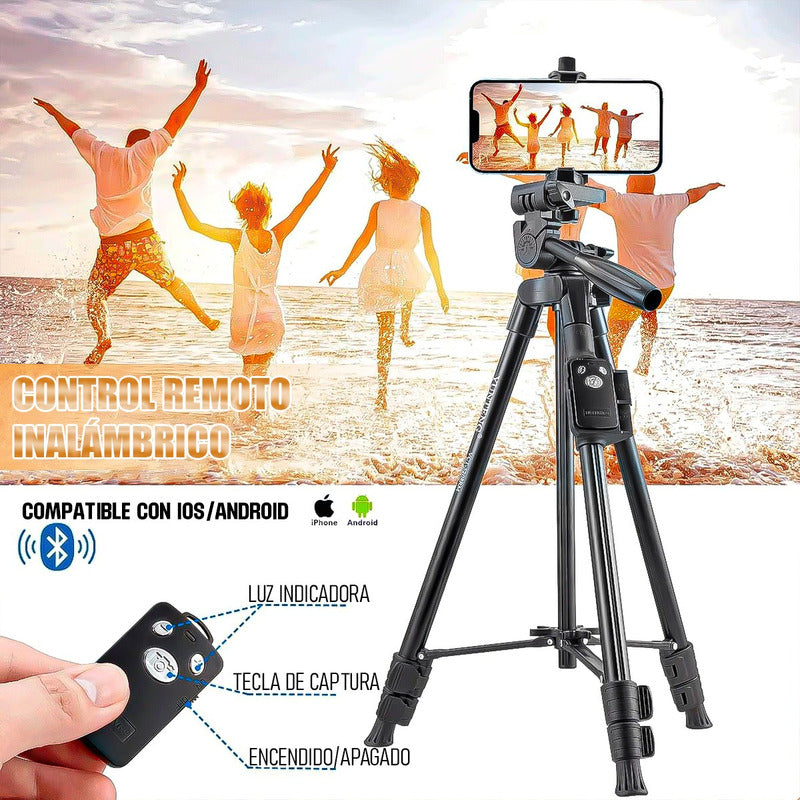 Trípode Profesional Trípode Celular Trípode Cámara Control Negro