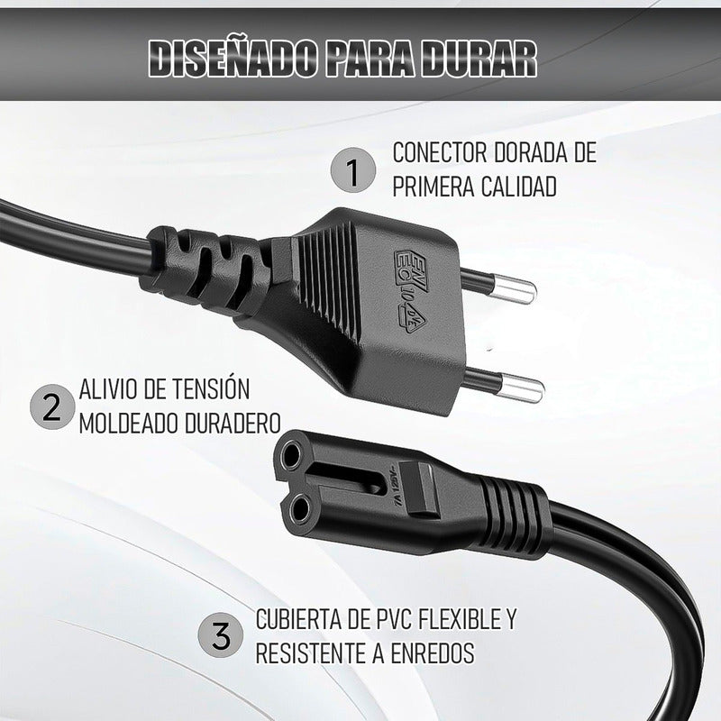 Cable De Alimentación Cable De Alimentación Europeo 1.5 M Negro